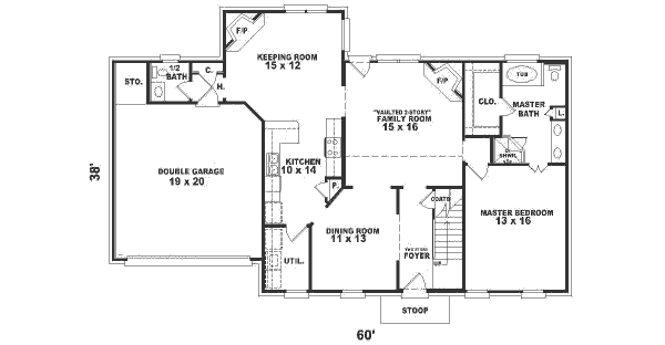 Colonial Floor Plan - Main Floor Plan #81-205