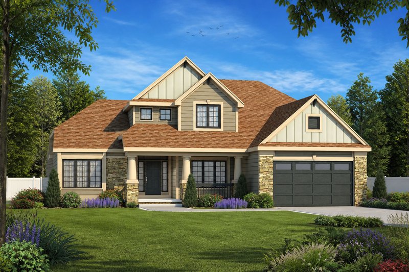 Architectural House Design - Exterior - Front Elevation 3 for Traditional House Plan #20-2134 - 4 bed, 2.5 bath