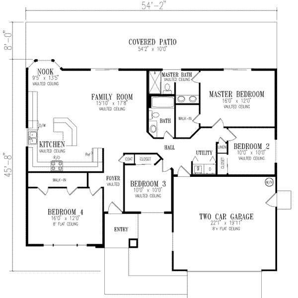 Adobe / Southwestern Floor Plan - Main Floor Plan #1-328