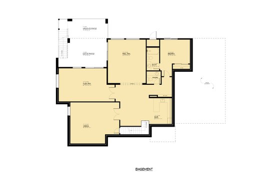 Floor Plan - Lower Floor for Contemporary House Plan #1066-255 - 6 bed, 5.5 bath