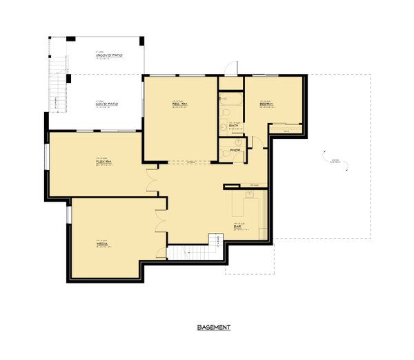 Contemporary Floor Plan - Lower Floor Plan #1066-255