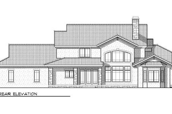 Exterior - Rear Elevation for Bungalow House Plan #70-955 - 4 bed, 3.5 bath