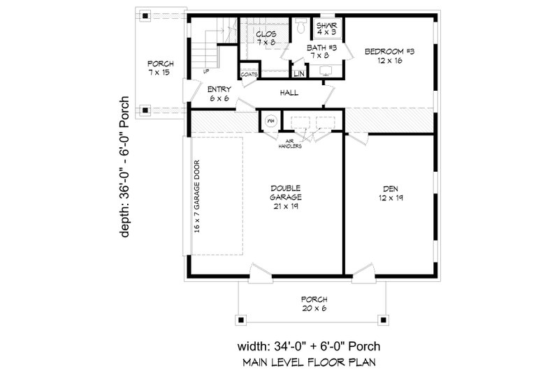 House Blueprint - Floor Plan - Main Floor for Contemporary House Plan #932-503 - 3 bed, 3.5 bath