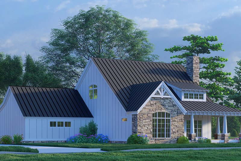 House Blueprint - Exterior - Front Elevation 3 for Cottage House Plan #923-307 - 3 bed, 2.5 bath