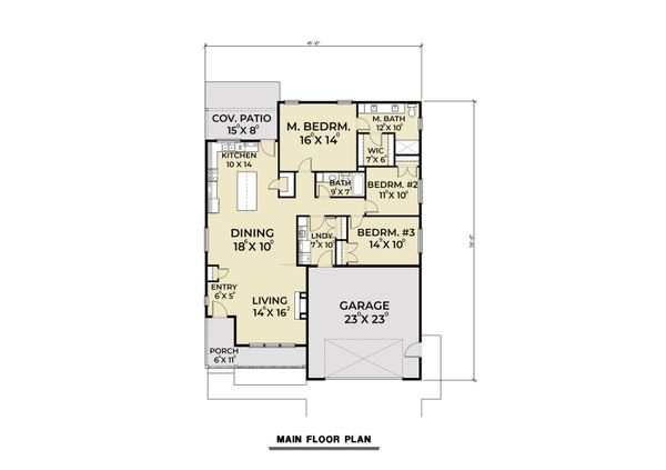 Craftsman Floor Plan - Main Floor Plan #1070-98