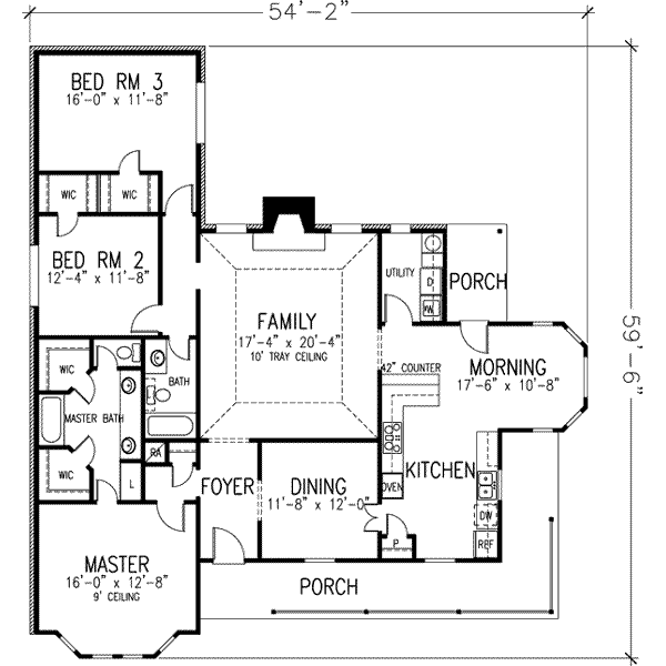 Architectural House Design - Country Floor Plan - Main Floor Plan #410-395