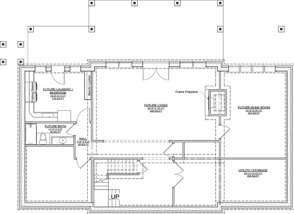 Dream House Plan - Floor Plan - Lower Floor for Colonial House Plan #1116-46 - 4 bed, 4 bath