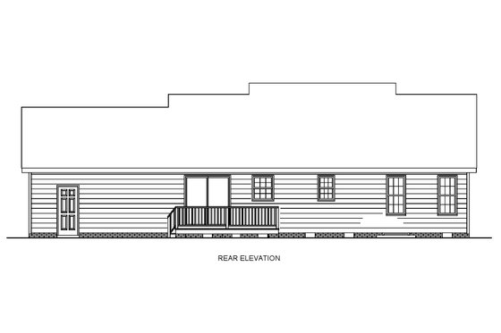Exterior - Front Elevation 6 for Ranch House Plan #54-602 - 3 bed, 2 bath