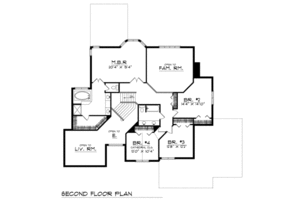 Floor Plan - Upper Floor for European House Plan #70-493 - 4 bed, 2.5 bath