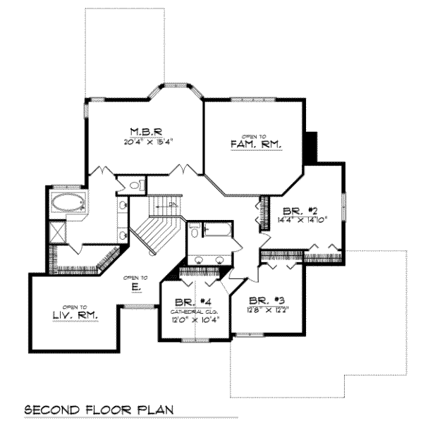 Home Plan - European Floor Plan - Upper Floor Plan #70-493