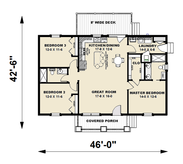 House Blueprint - Craftsman Floor Plan - Main Floor Plan #44-226
