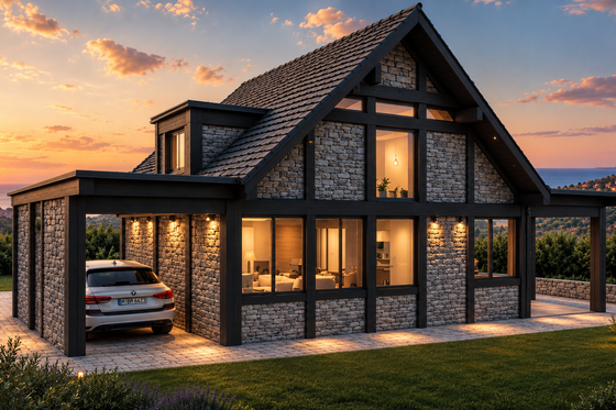 Exterior - Other Elevation 2 for Modern House Plan #542-8 - 2 bed, 1 bath