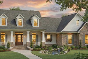 House Blueprint - Country Exterior - Front Elevation Plan #21-630