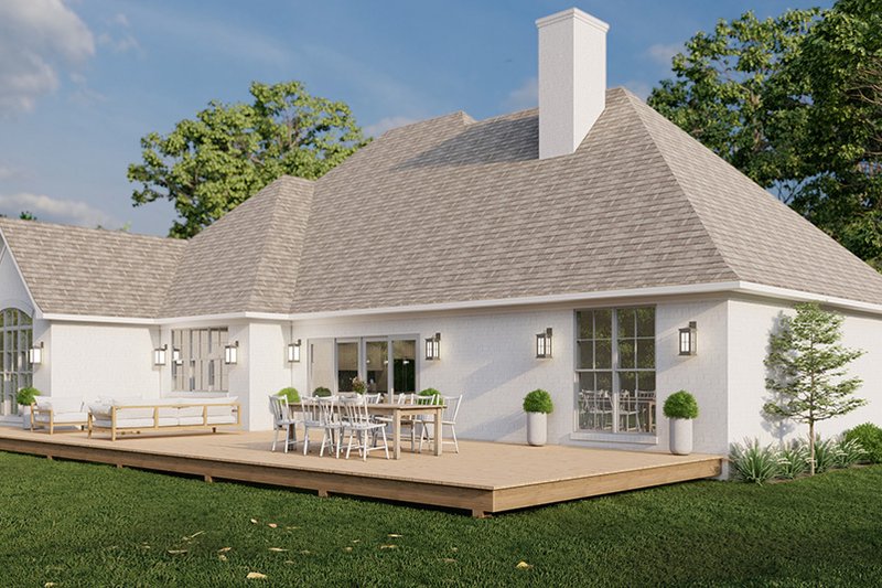 Home Plan - Exterior - Rear Elevation 1 for European House Plan #923-300 - 4 bed, 2.5 bath