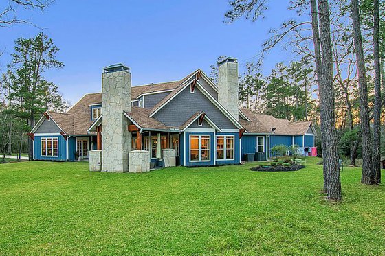 Exterior - Rear Elevation 1 for Craftsman House Plan #17-2444 - 5 bed, 5.5 bath