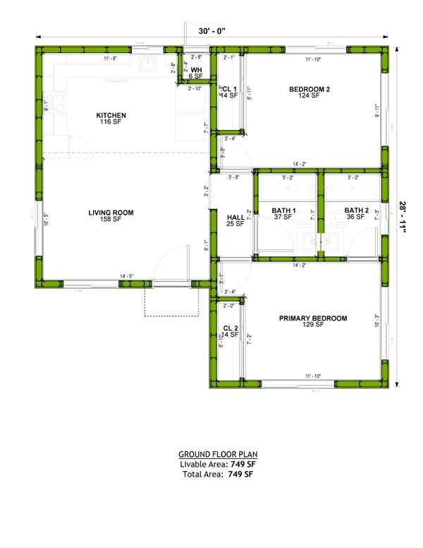 Ranch Floor Plan - Main Floor Plan #1106-152