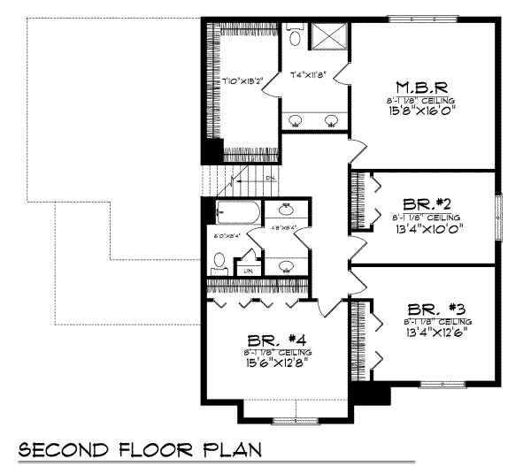 Home Plan - Traditional Floor Plan - Upper Floor Plan #70-381