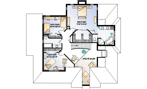 Farmhouse Floor Plan - Upper Floor Plan #23-2062