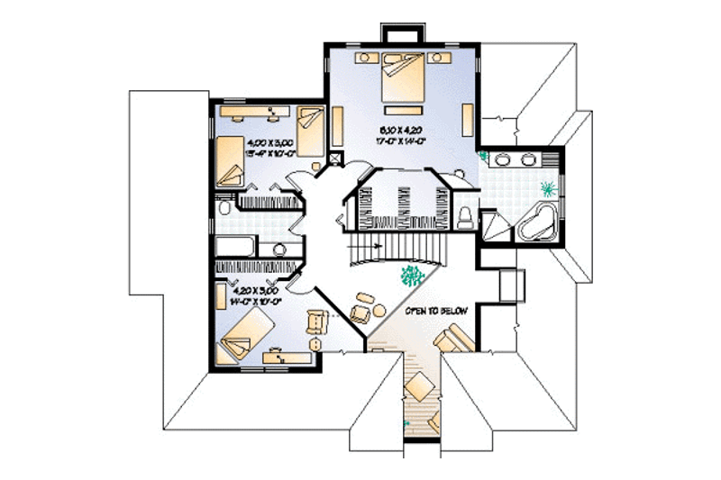 Home Plan - Floor Plan - Upper Floor for Farmhouse House Plan #23-2062 - 3 bed, 2.5 bath
