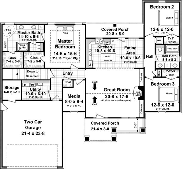Craftsman Floor Plan - Main Floor Plan #21-358