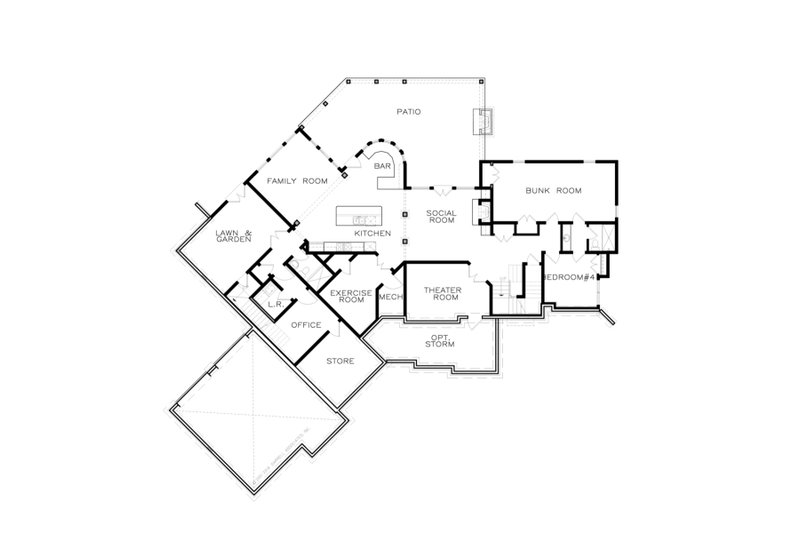 House Plan Design - Floor Plan - Lower Floor for Craftsman House Plan #54-519 - 3 bed, 2.5 bath