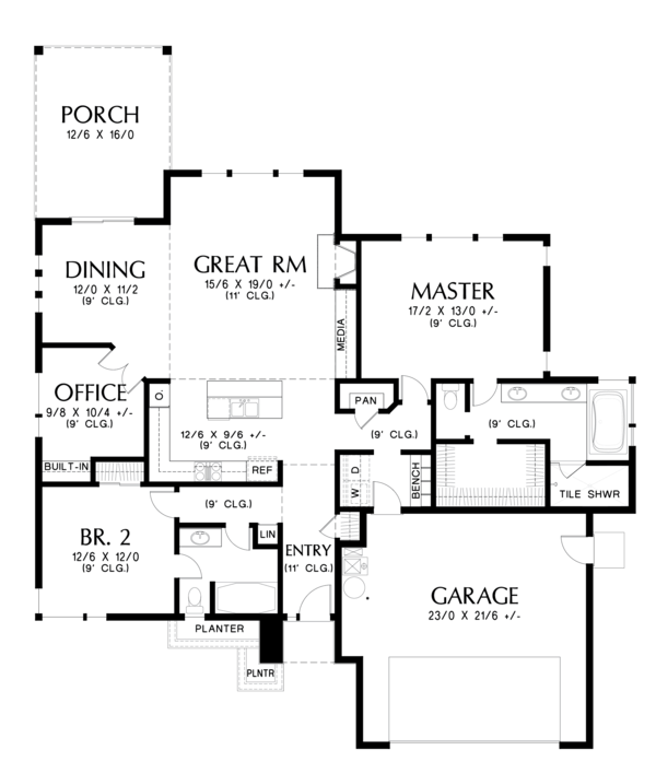 Prairie Floor Plan - Main Floor Plan #48-684