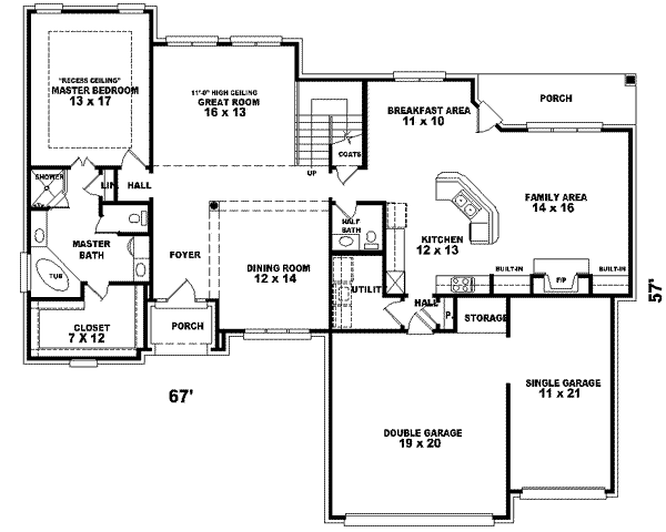 Traditional Floor Plan - Main Floor Plan #81-547