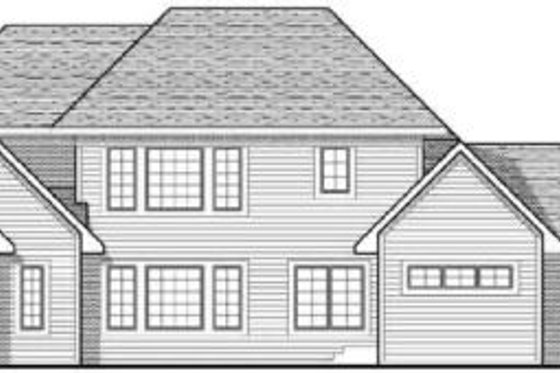 Exterior - Rear Elevation for Colonial House Plan #70-632 - 4 bed, 3.5 bath