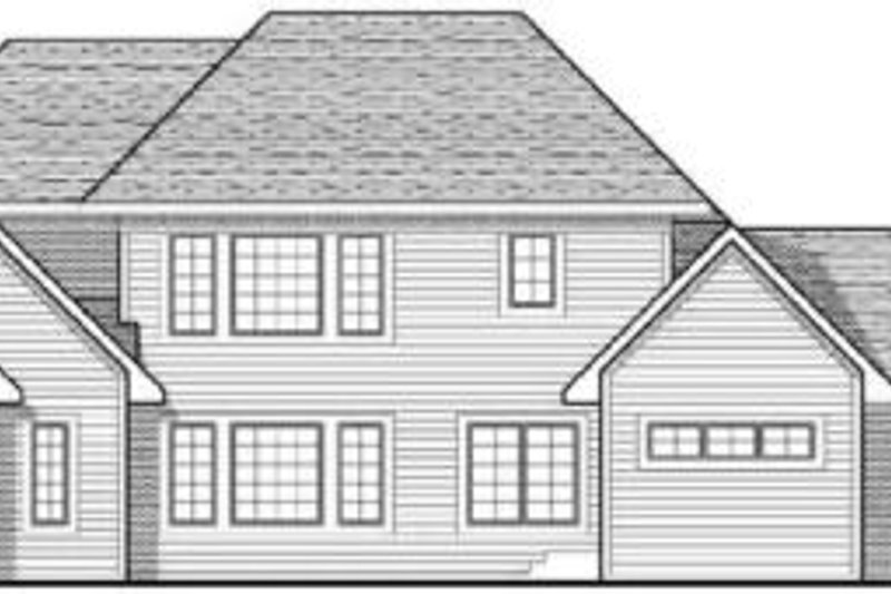 Home Plan - Exterior - Rear Elevation for Colonial House Plan #70-632 - 4 bed, 3.5 bath