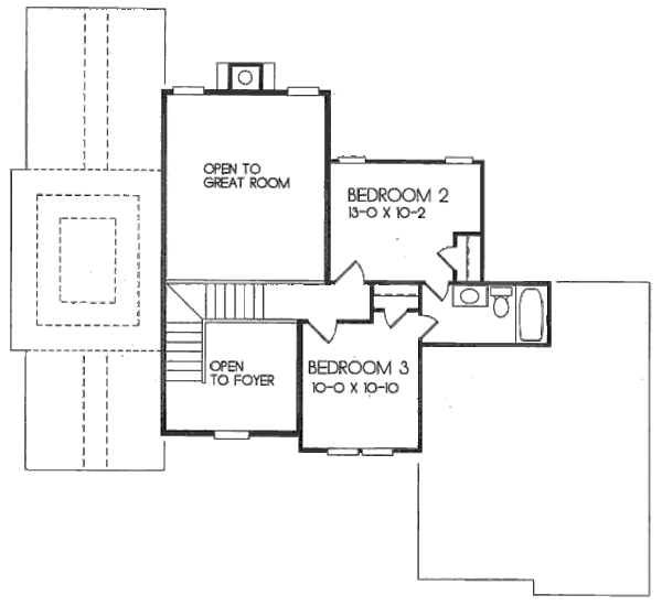 House Blueprint - Traditional Floor Plan - Upper Floor Plan #129-108