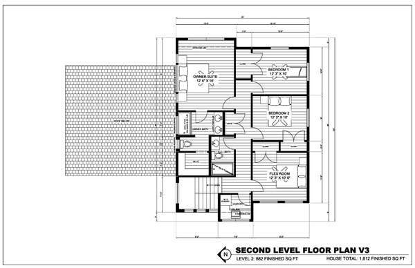 Contemporary Floor Plan - Upper Floor Plan #1075-17