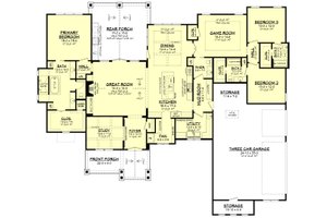 Floor Plan - Main Floor for Ranch House Plan #430-242 - 3 bed, 3.5 bath