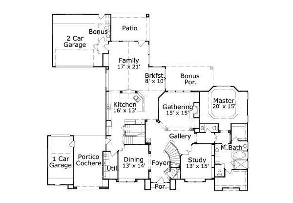 European Floor Plan - Main Floor Plan #411-211