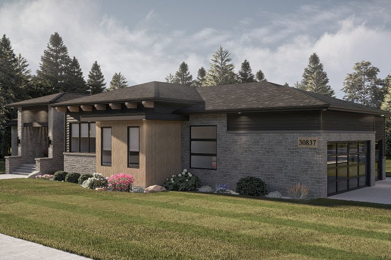 Architectural House Design - Exterior - Other Elevation 3 for Modern House Plan #455-823 - 3 bed, 2.5 bath