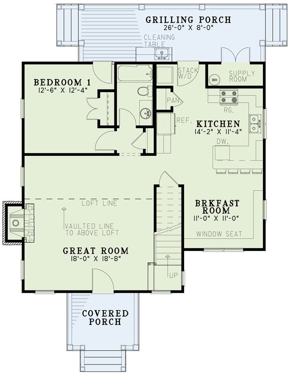 House Design - Country Floor Plan - Main Floor Plan #17-2021