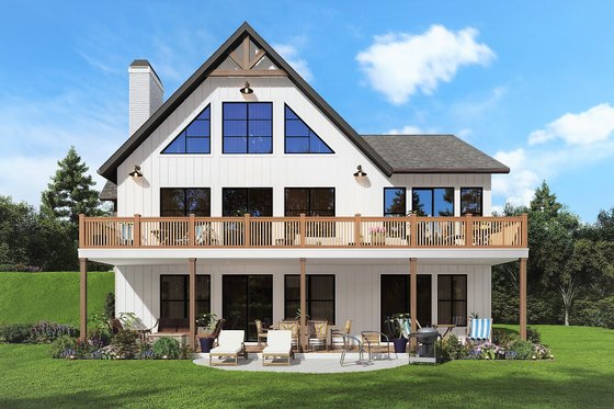 Exterior - Front Elevation 4 for Country House Plan #54-566 - 5 bed, 4 bath