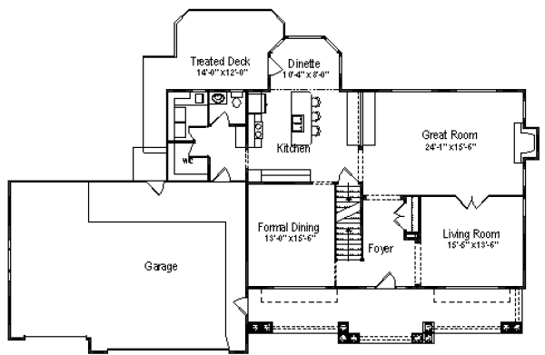 Craftsman Floor Plan - Main Floor Plan #49-105