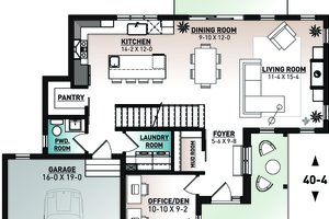 Floor Plan - Main Floor for Farmhouse House Plan #23-2740 - 3 bed, 2 bath