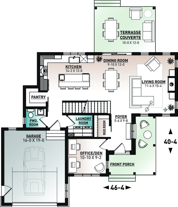 Farmhouse Floor Plan - Main Floor Plan #23-2740