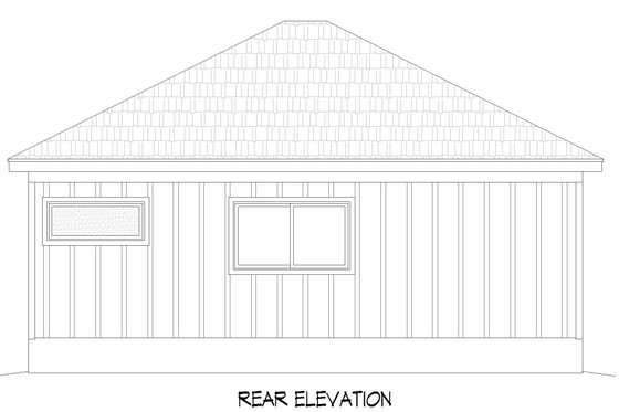 Exterior - Rear Elevation for Prairie House Plan #932-752 - 1 bed, 1.5 bath