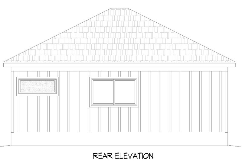 Dream House Plan - Exterior - Rear Elevation for Prairie House Plan #932-752 - 1 bed, 1.5 bath