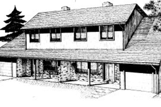 Exterior - Front Elevation for Traditional House Plan #303-303 - 3 bed, 2.5 bath