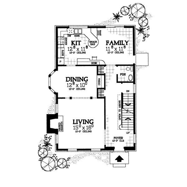 House Blueprint - Colonial Floor Plan - Main Floor Plan #72-382