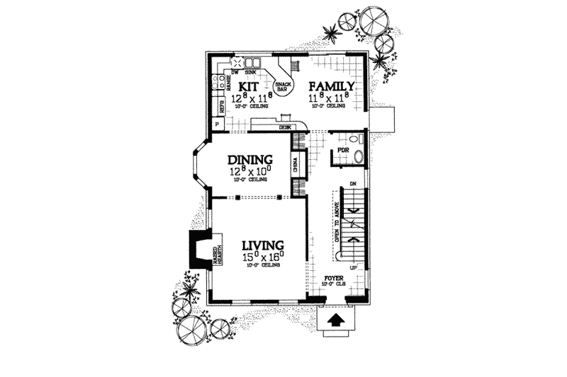Dream House Plan - Floor Plan - Main Floor for Colonial House Plan #72-382 - 2 bed, 3.5 bath