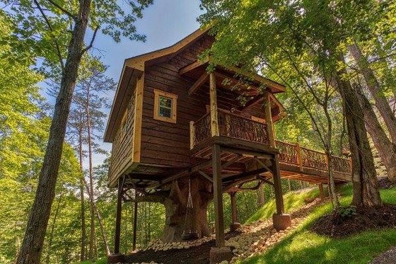 Exterior - Front Elevation 3 for Cabin House Plan #123-115 - 1 bed, 1 bath