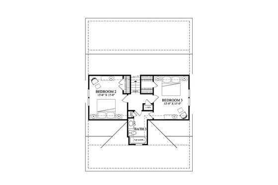 Floor Plan - Upper Floor for Country House Plan #137-262 - 3 bed, 2.5 bath