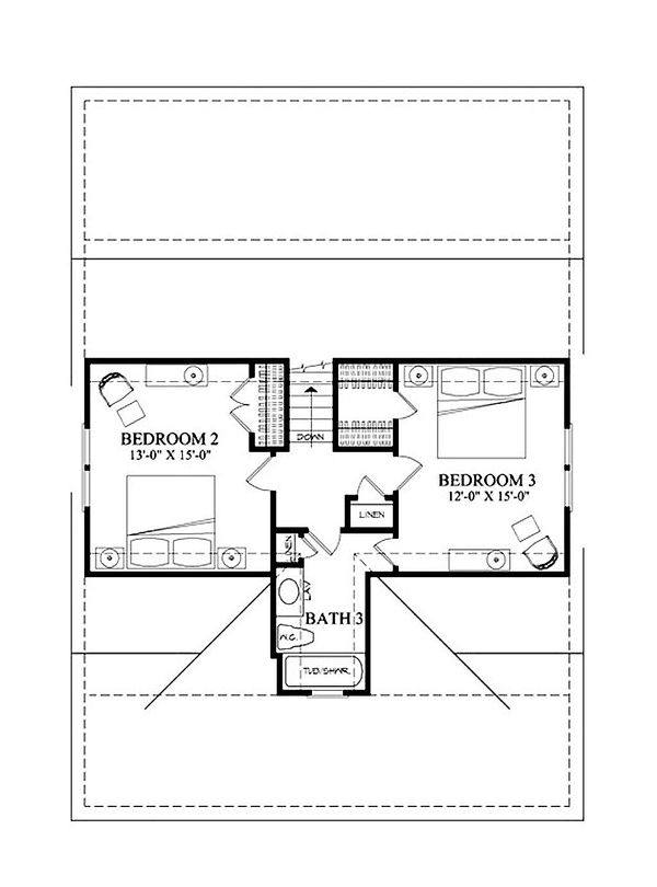 Country Floor Plan - Upper Floor Plan #137-262