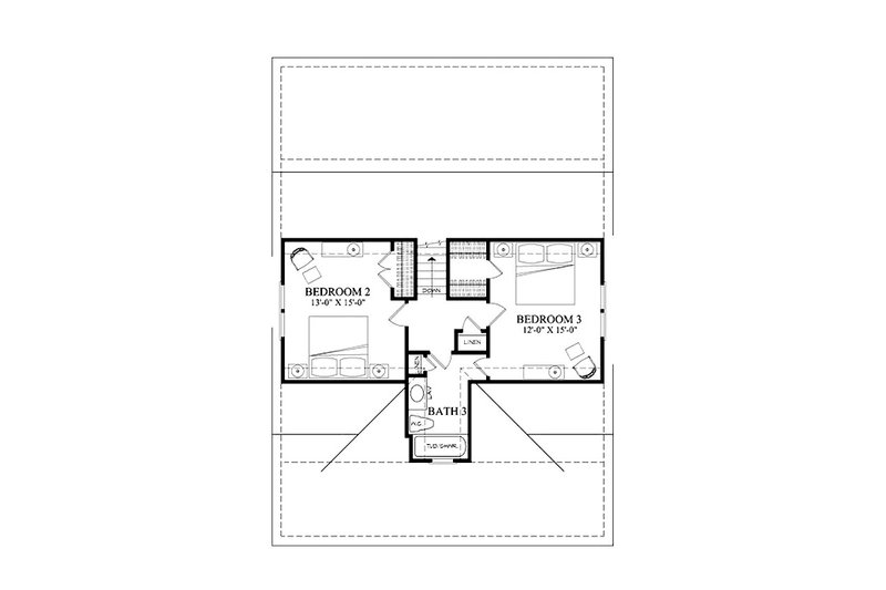 Dream House Plan - Floor Plan - Upper Floor for Country House Plan #137-262 - 3 bed, 2.5 bath
