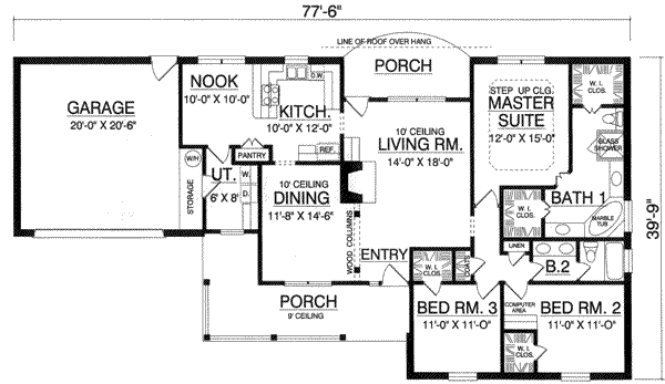 Southern Floor Plan - Main Floor Plan #40-336