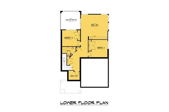 Floor Plan - Lower Floor for Contemporary House Plan #1066-206 - 6 bed, 4.5 bath
